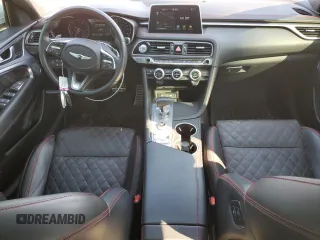 2020 Genesis G70 3.3T with VIN KMTG34LEXLU063223, listed as a Copart auction lot 74316164 with 48,317 mi miles and Salvage Title. Bid and sale history available at carsss.com. Image 8.