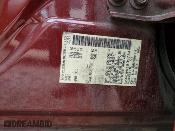 2012 Nissan Maxima SV z VIN 1N4AA5AP1CC809784, wystawiony jako Copart lot #55900775 z przebiegiem 132 814 mil mil oraz Szkoda całkowita • Salvage title. Historia ofert i sprzedaży dostępna na DreamBid. Obrazek 13.