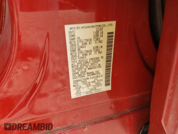 2008 Nissan Titan SE with VIN 1N6BA07DX8N340850, listed as a Copart auction lot 49062395 with 177,707 mi miles and Clean Title. Bid and sale history available at carsss.com. Image 12.