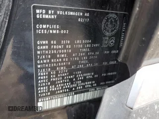 2017 Volkswagen Tiguan with VIN WVGMV7AX2HK031639, listed as a Copart auction lot 72950744 with 109,445 mi miles and Salvage title. Bid and sale history available at DreamBid. Image 13.