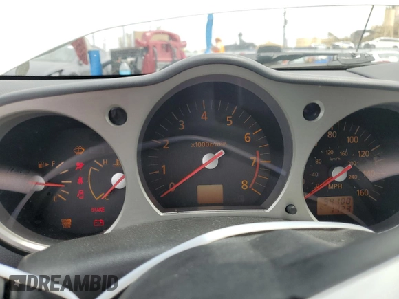 2004 Nissan 350Z Touring with VIN JN1AZ34D74T160909, listed as a Copart auction lot 58302075 with 54,100 mi miles and Salvage title. Bid and sale history available at DreamBid. Image 9.