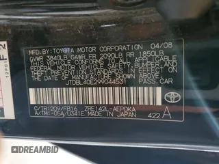 2009 Toyota Corolla with VIN JTDBL40E299044531, listed as a Copart auction lot 54779155 with 245,488 mi miles and Clean Title. Bid and sale history available at carsss.com. Image 12.