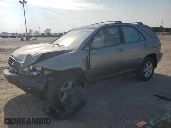 2001 Lexus RX 300 with VIN JTJHF10U910192723, listed as a Copart auction lot 66201614 with 0 mi miles and Salvage Title. Bid and sale history available at carsss.com. Image 1.