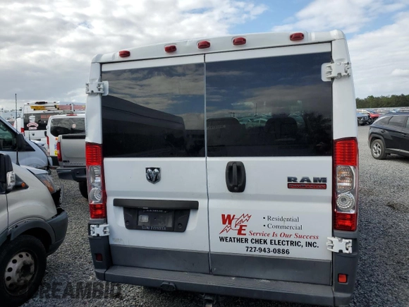 2017 Ram ProMaster Cargo with VIN 3C6TRVAG7HE547837, listed as a Copart auction lot 47671445 with 129,104 mi miles and Salvage Title. Bid and sale history available at DreamBid. Image 6.