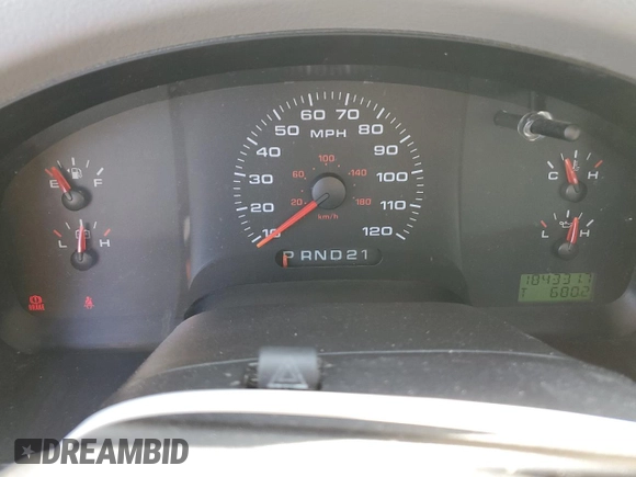 2005 Ford F-150 XL with VIN 1FTRF12W85NB33192, listed as a Copart auction lot 57240225 with 104,331 mi miles and Salvage title. Bid and sale history available at DreamBid. Image 9.