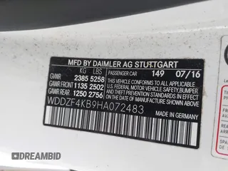2017 Mercedes-Benz E-Class E 300 Luxury with VIN WDDZF4KB9HA072483, listed as a IAAI auction lot 41805058 with 131,890 mi miles. Bid and sale history available at carsss.com. Image 9.