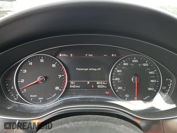 2018 Audi A6 Sport with VIN WAUF3AFC1JN104300, listed as a Copart auction lot 63169254 with 62,224 mi miles and Salvage Title. Bid and sale history available at carsss.com. Image 9.
