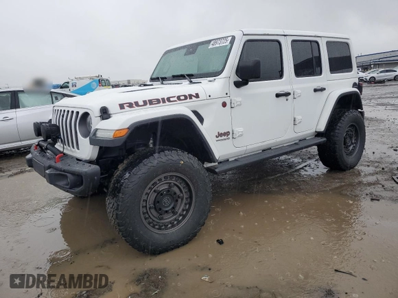 2021 Jeep Wrangler Unlimited Rubicon with VIN 1C4HJXFG0MW521638, listed as a Copart auction lot 48973725 with 41,695 mi miles and Salvage Title. Bid and sale history available at carsss.com. Image 1.