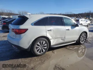 2015 Acura MDX Tech Pkg with VIN 5FRYD4H43FB027627, listed as a Copart auction lot 89115365 with 115,282 mi miles and Salvage Title. Bid and sale history available at carsss.com. Image 3.