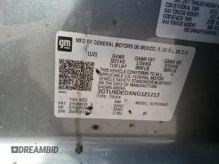 2022 GMC Sierra 1500 Limited SLT with VIN 3GTU9DEDXNG121213, listed as a Copart auction lot 43213135 with 174,319 mi miles and Salvage Title. Bid and sale history available at carsss.com. Image 12.