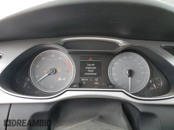 2016 Audi S4 Premium Plus with VIN WAUBGAFL4GA011922, listed as a Copart auction lot 50054205 with 188,178 mi miles and Clean Title. Bid and sale history available at carsss.com. Image 9.