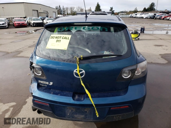 2008 Mazda 3 S Touring with VIN JM1BK343X81810444, listed as a Copart auction lot 50779035 with 129,463 mi miles and Salvage Title. Bid and sale history available at DreamBid. Image 6.
