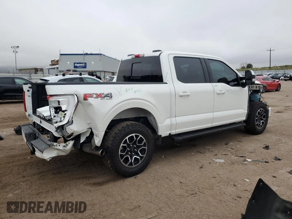 2022 Ford F-150 XL with VIN 1FTFW1E83NFC11064, listed as a Copart auction lot 54583745 with 34,722 mi miles and Salvage Title. Bid and sale history available at DreamBid. Image 3.