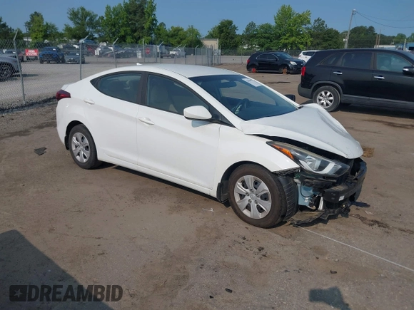 2016 Hyundai Elantra SE with VIN 5NPDH4AE9GH794201, listed as a IAAI auction lot 42391597 with 58,126 mi miles and . Bid and sale history available at DreamBid. Image 1.