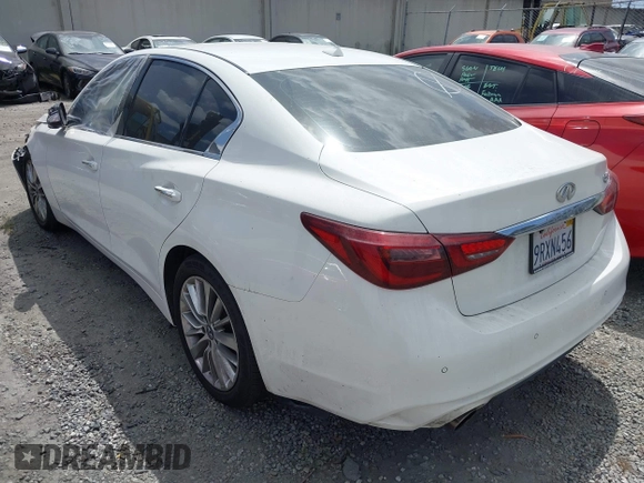 2021 Infiniti Q50 3.0t LUXE with VIN JN1EV7BP0MM706932, listed as a IAAI auction lot 41855442 with 62,941 mi miles. Bid and sale history available at carsss.com. Image 3.