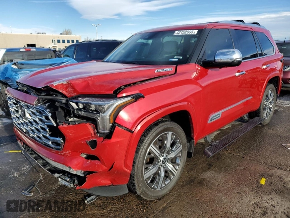 2023 Toyota Sequoia SR5 with VIN 7SVAAABA1PX019290, listed as a Copart auction lot 42162895 with 29,184 mi miles and Salvage Title. Bid and sale history available at carsss.com. Image 1.