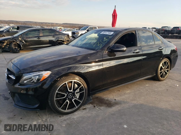 2018 Mercedes-Benz C 43 AMG with VIN 55SWF6EB2JU257667, listed as a Copart auction lot 88147185 with Not Provided miles and Salvage Title. Bid and sale history available at carsss.com. Image 1.