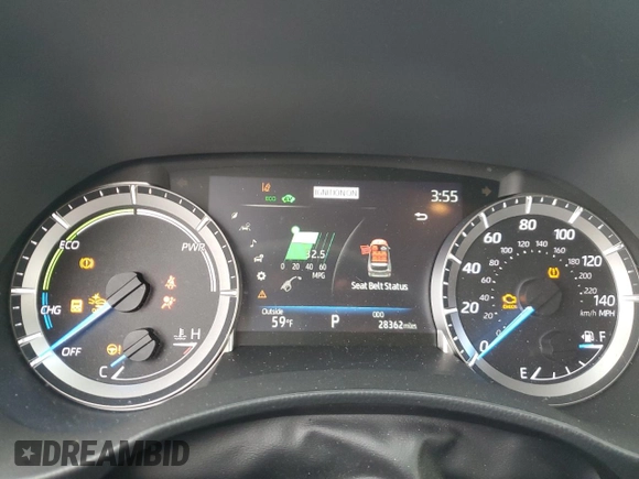 2023 Toyota Highlander Hybrid LE with VIN 5TDBBRCH5PS586128, listed as a Copart auction lot 55253445 with 28,362 mi miles and Salvage title. Bid and sale history available at DreamBid. Image 9.