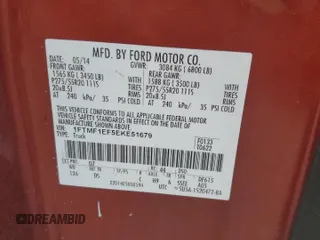 2014 Ford F-150 XL z VIN 1FTMF1EF5EKE51679, wystawiony jako Copart lot #59339595 z przebiegiem 145 237 mil mil oraz Czysty tytuł • Clean title. Historia ofert i sprzedaży dostępna na DreamBid. Obrazek 12.