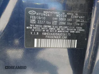 2010 Hyundai Elantra GLS z VIN KMHDU4AD8AU016175, wystawiony jako IAAI lot #42549562 z przebiegiem 203 978 mil mil oraz . Historia ofert i sprzedaży dostępna na DreamBid. Obrazek 9.