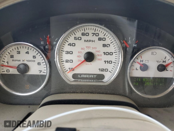 2007 Ford F-150 XLT with VIN 1FTPW14V37FB84236, listed as a Copart auction lot 54971705 with 255,619 mi miles and Clean Title. Bid and sale history available at DreamBid. Image 9.