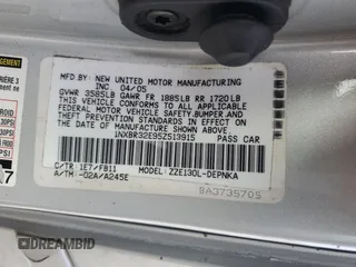 2005 Toyota Corolla CE with VIN 1NXBR32E95Z513915, listed as a Copart auction lot 89251725 with 262,876 mi miles and Salvage Title. Bid and sale history available at DreamBid. Image 14.