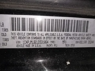 2018 Jeep Cherokee Latitude Plus with VIN 1C4PJMLB2JD531064, listed as a IAAI auction lot 41539824 with 197,548 mi miles. Bid and sale history available at carsss.com. Image 9.