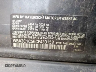 2012 BMW 3 Series 328i with VIN WBA3C1C56CF433158, listed as a Copart auction lot 60512755 with 189,049 mi miles and Clean title. Bid and sale history available at DreamBid. Image 13.