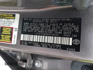 2023 Toyota Camry LE z VIN 4T1C11AK3PU719452, wystawiony jako IAAI lot #38236100 z przebiegiem 34 140 mil mil oraz . Historia ofert i sprzedaży dostępna na DreamBid. Obrazek 9.