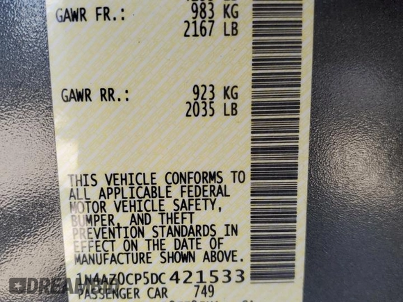 2013 Nissan LEAF SV z VIN 1N4AZ0CP5DC421533, wystawiony jako Copart lot #55692655 z przebiegiem 52 156 mil mil oraz Szkoda całkowita • Salvage title. Historia ofert i sprzedaży dostępna na DreamBid. Obrazek 12.