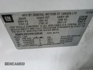 2015 GMC Terrain SLT with VIN 2GKFLYE31F6103645, listed as a Copart auction lot 43736865 with 143,711 mi miles and Salvage Title. Bid and sale history available at carsss.com. Image 13.