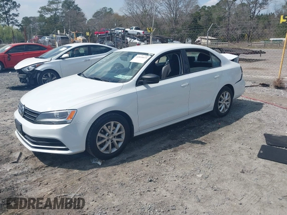 2015 Volkswagen Jetta Sedan 1.8T SE with VIN 3VWD17AJXFM249990, listed as a IAAI auction lot 41810073 with 127,683 mi miles. Bid and sale history available at carsss.com. Image 2.