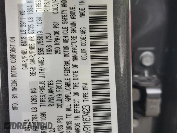 2024 Mazda CX-90 Preferred with VIN JM3KKBHDXR1167423, listed as a Copart auction lot 43914955 with 11,173 mi miles and Salvage title. Bid and sale history available at DreamBid. Image 13.