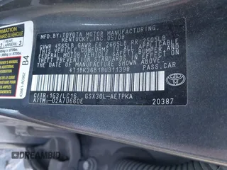 2008 Toyota Avalon XL with VIN 4T1BK36B18U311398, listed as a IAAI auction lot 40932176 with 272,607 mi miles. Bid and sale history available at carsss.com. Image 9.