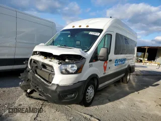 2023 Ford Transit Passenger XL with VIN 1FBVU4X89PKB82684, listed as a Copart auction lot 81326614 with 35,649 mi miles and Salvage title. Bid and sale history available at DreamBid. Image 1.
