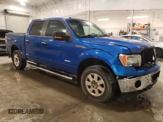 2012 Ford F-150 XL with VIN 1FTFW1ET3CKD68893, listed as a Copart auction lot 74449654 with 161,232 mi miles and Salvage title. Bid and sale history available at DreamBid. Image 4.