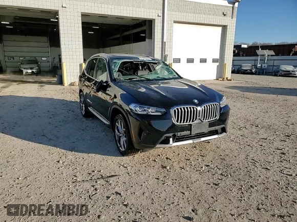 2023 BMW X3 xDrive30i with VIN 5UX53DP01P9R97895, listed as a Copart auction lot 87586265 with 18,193 mi miles and Salvage Title. Bid and sale history available at carsss.com. Image 12.
