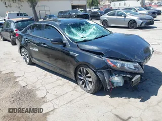 2015 Kia Optima SX Turbo with VIN 5XXGR4A66FG368012, listed as a IAAI auction lot 42281255 with 133,809 mi miles and . Bid and sale history available at DreamBid. Image 1.
