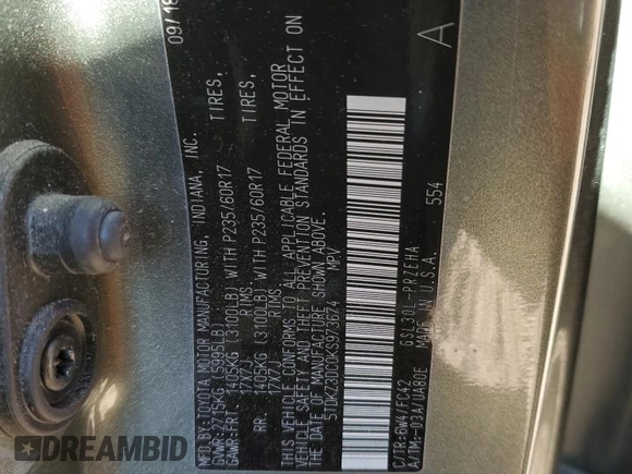 2019 Toyota Sienna LE Auto Access Seat with VIN 5TDKZ3DC0KS973674, listed as a Copart auction lot 50454255 with 99,206 mi miles and Salvage Title. Bid and sale history available at DreamBid. Image 16.