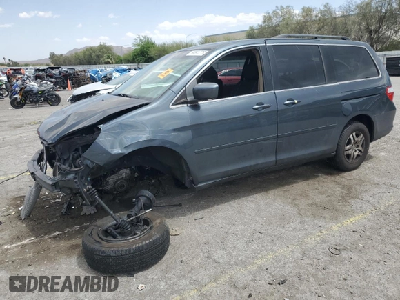 2005 Honda Odyssey EX-L with VIN 5FNRL38645B049087, listed as a Copart auction lot 56891275 with 194,587 mi miles and Salvage title. Bid and sale history available at DreamBid. Image 1.