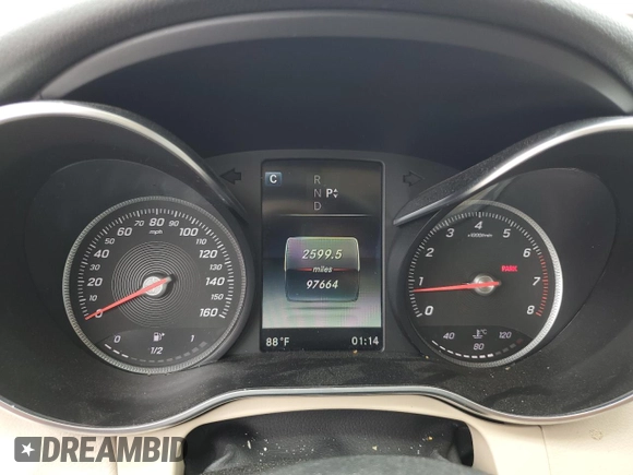 2017 Mercedes-Benz C 300 with VIN 55SWF4KB3HU217567, listed as a Copart auction lot 61574015 with 97,664 mi miles and Salvage title. Bid and sale history available at DreamBid. Image 9.