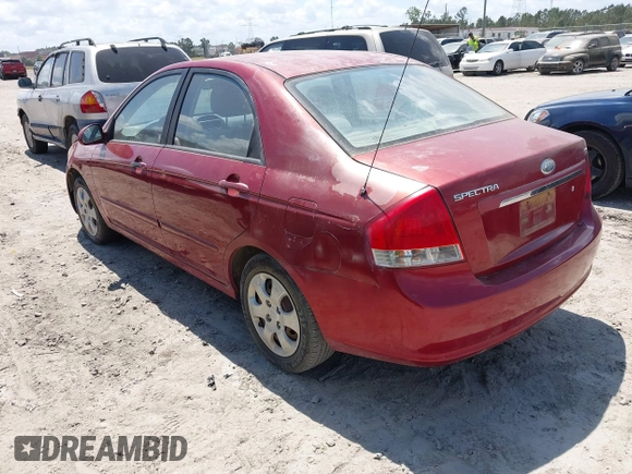 2008 Kia Spectra SX with VIN KNAFE121285552750, listed as a IAAI auction lot 42077896 with 237,939 mi miles. Bid and sale history available at carsss.com. Image 3.