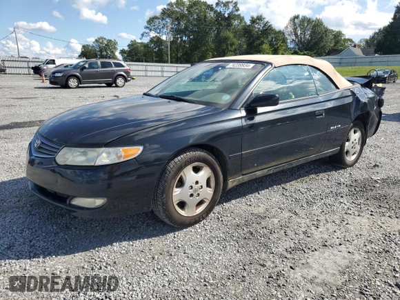 2002 Toyota Solara SE with VIN 2T1FF22P12C592550, listed as a Copart auction lot 74239934 with 221,988 mi miles and Salvage Title. Bid and sale history available at DreamBid. Image 1.