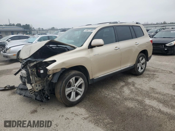 2012 Toyota Highlander Limited with VIN 5TDDK3EH9CS159855, listed as a Copart auction lot 45631385 with 0 mi miles and Salvage Title. Bid and sale history available at carsss.com. Image 1.