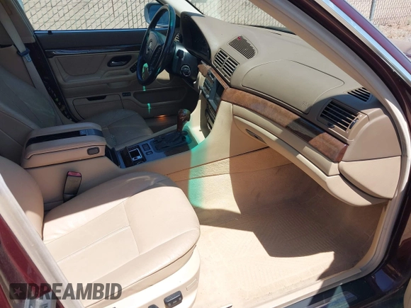 2000 BMW 7 Series 740iL with VIN WBAGH8349YDP07409, listed as a IAAI auction lot 42465862 with Not provided miles and . Bid and sale history available at DreamBid. Image 5.