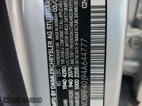 2004 Mercedes-Benz C 230 Kompressor with VIN WDBRF40J94A644777, listed as a Copart auction lot 61159255 with 152,641 mi miles and Salvage title. Bid and sale history available at DreamBid. Image 13.