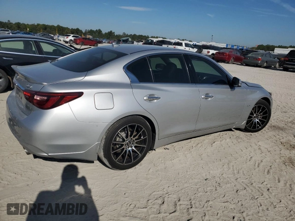 2019 Infiniti Q50 Signature Edition with VIN JN1EV7AP7KM518388, listed as a Copart auction lot 49925335 with 78,458 mi miles and Salvage Title. Bid and sale history available at DreamBid. Image 3.