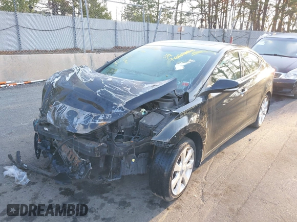 2013 Hyundai Elantra Limited with VIN 5NPDH4AE3DH198576, listed as a IAAI auction lot 39205756 with 57,934 mi miles and . Bid and sale history available at DreamBid. Image 2.
