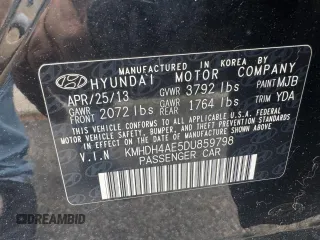 2013 Hyundai Elantra GLS с VIN KMHDH4AE5DU859798, выставлен на аукционе Copart как лот 61402705 с пробегом 195 664 миль миль и Чистый • Clean title. История ставок и продаж доступна на DreamBid. Изображение 10.