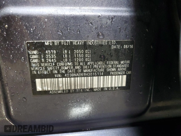 2017 Subaru Legacy Sport with VIN 4S3BNAR69H3015114, listed as a Copart auction lot 51774125 with 102,055 mi miles and Salvage Title. Bid and sale history available at carsss.com. Image 12.
